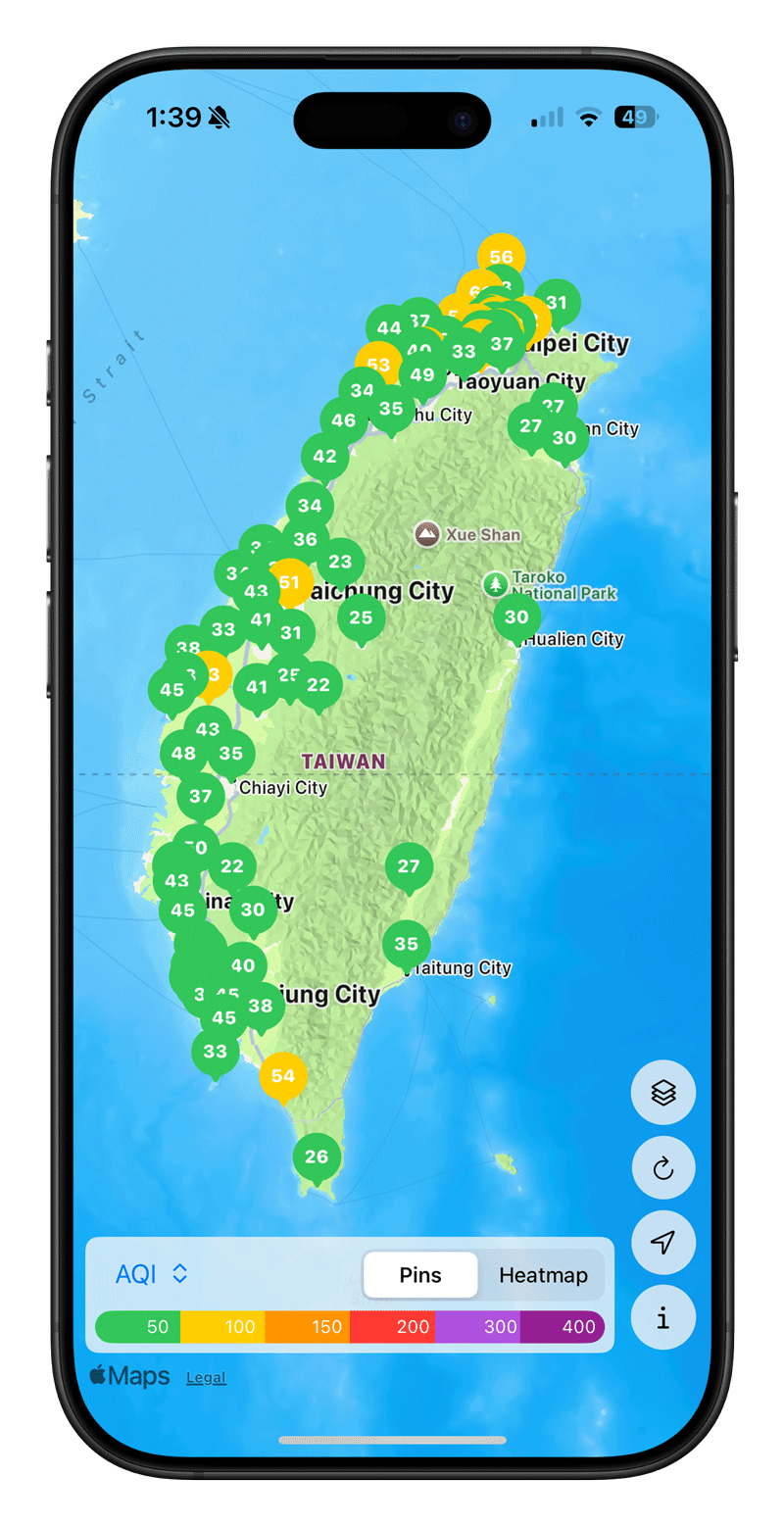 TaiFind - Island Pins